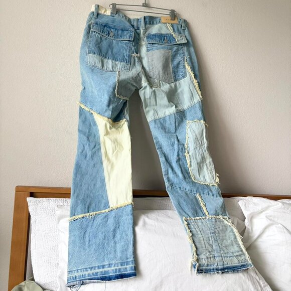MNML patchwork denim jeans men's 34 inch waist - Picture 4 of 6